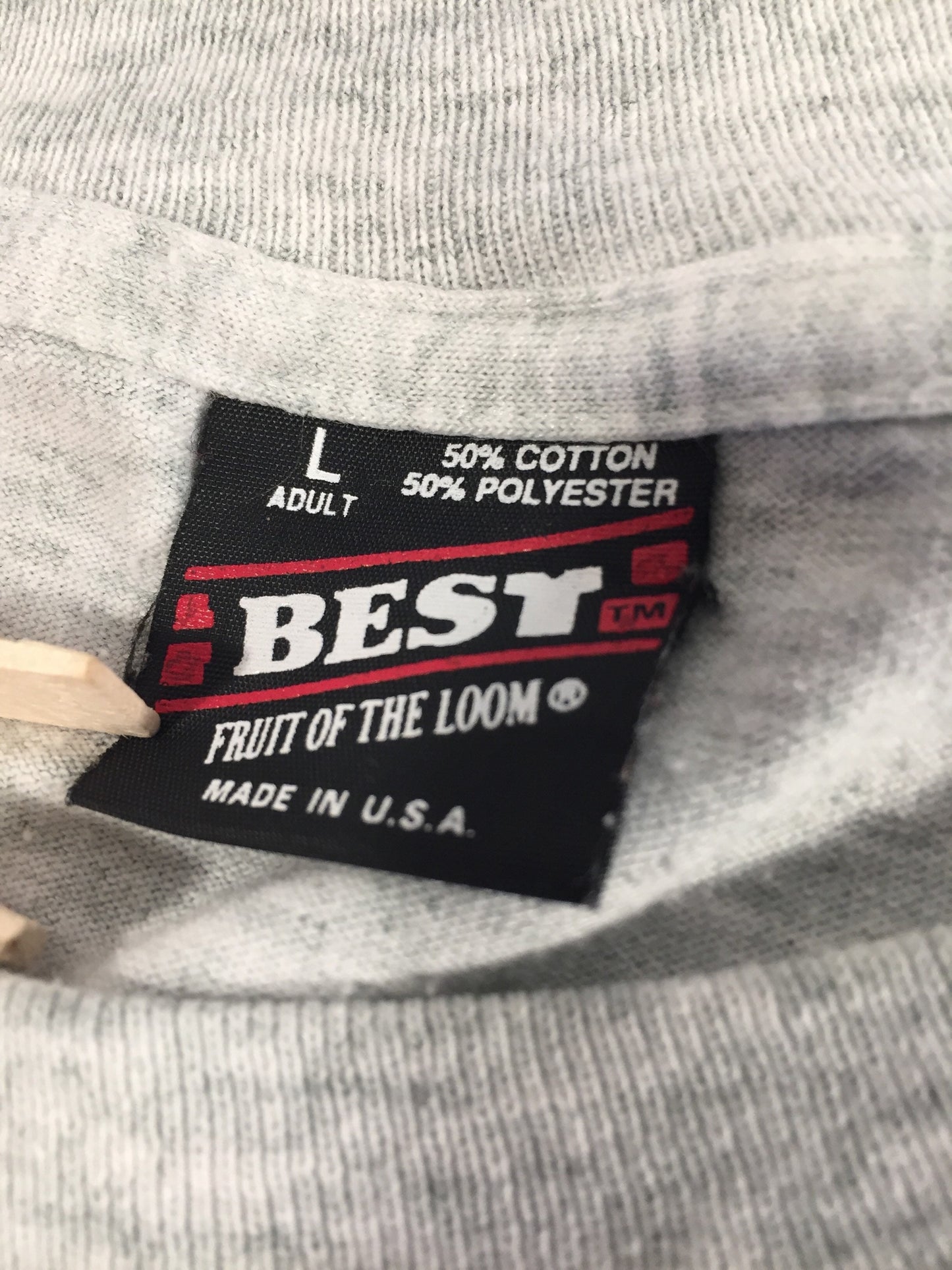 Vintage 90s FOTL Best // McHenry Track // Large // Gray Heather // 50/50 T-Shirt // Made in USA // High School