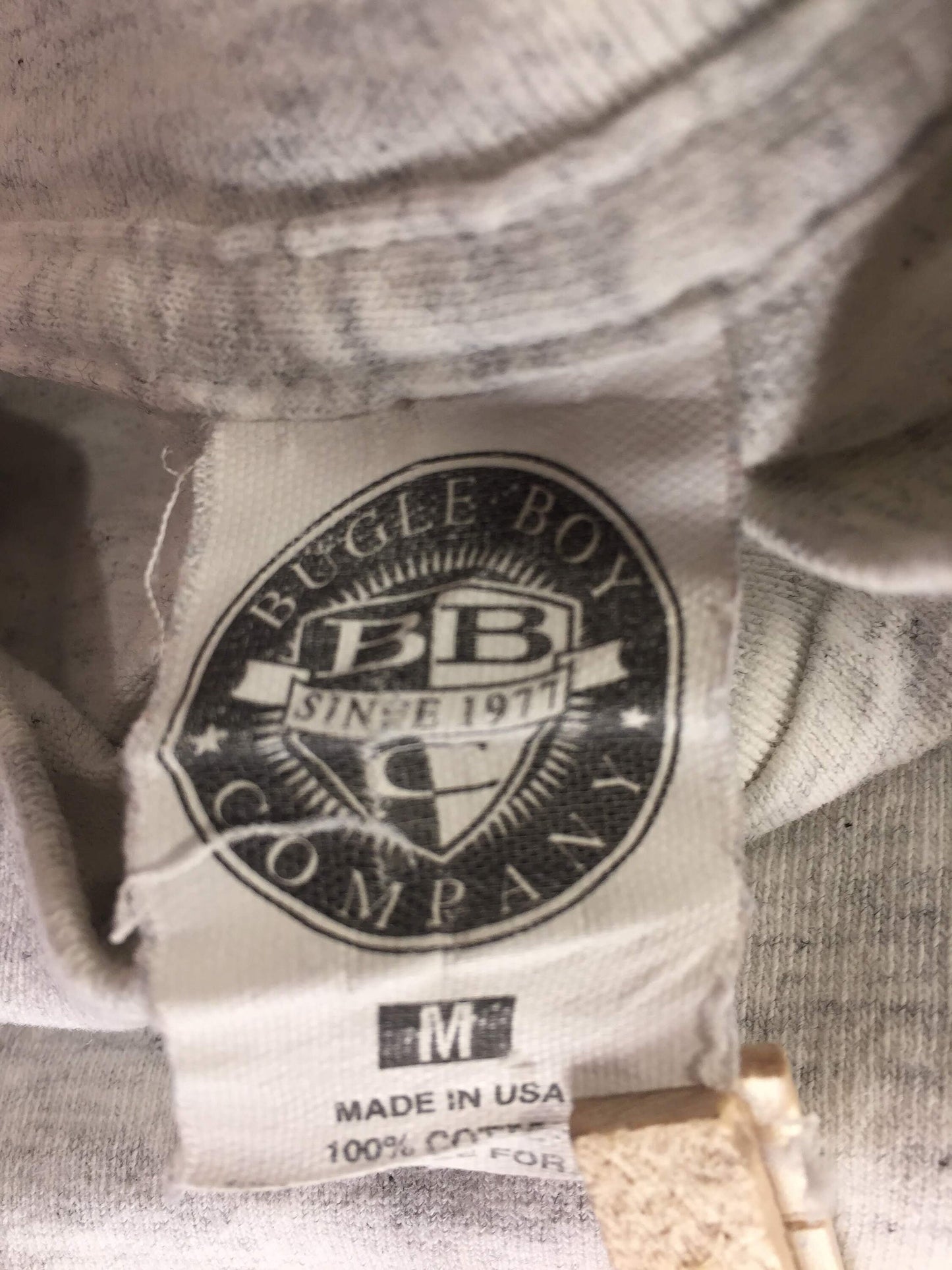 Vintage 80s 90s Bugle Boy Medium T-shirt // Single Stitch // 100 Cotton // Made in USA // Gray Heather // BBC Sport // International
