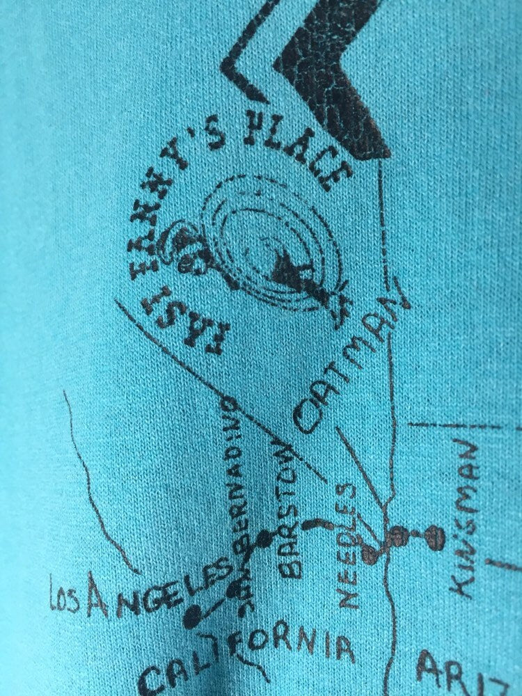 Vintage 80s // Route 66 // Large Hanes 50/50 T-shirt // Single Stitch // Cotton Poly // Made in USA // Teal // Turquoise