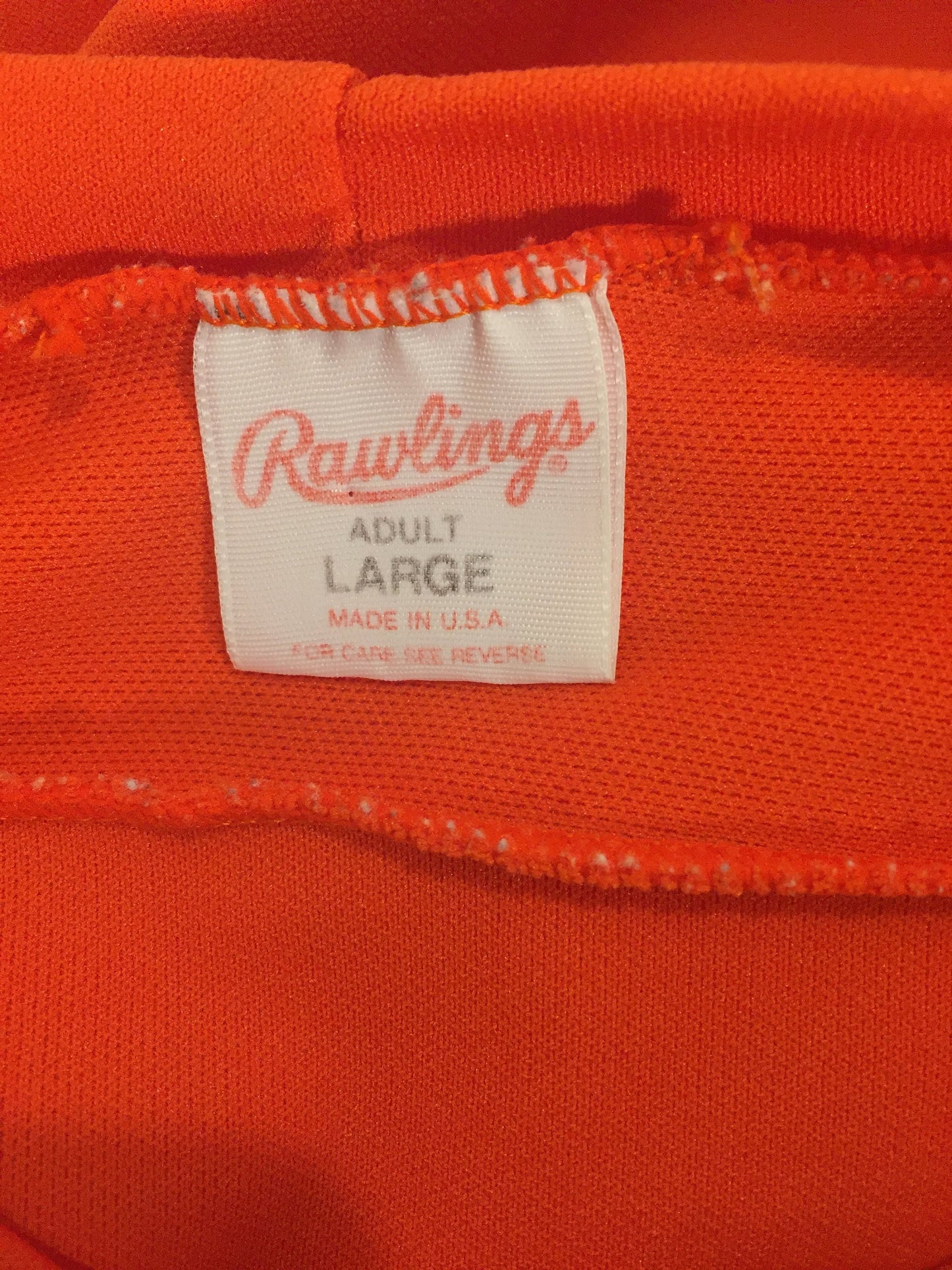 Vintage 70s 80s Orange Rawlings Large Jersey T-shirt // Polyester // Made in USA // Denver Broncos // American Football // NFL