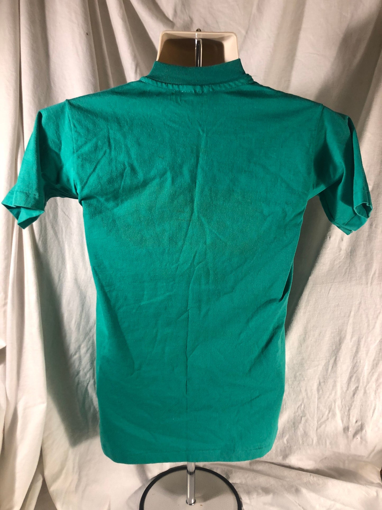 Vintage 80s // Small Green Hanes Fifty-Fifty T-shirt // 50/50 // Central Methodist College Soccer Camp // USA // Single-stitch