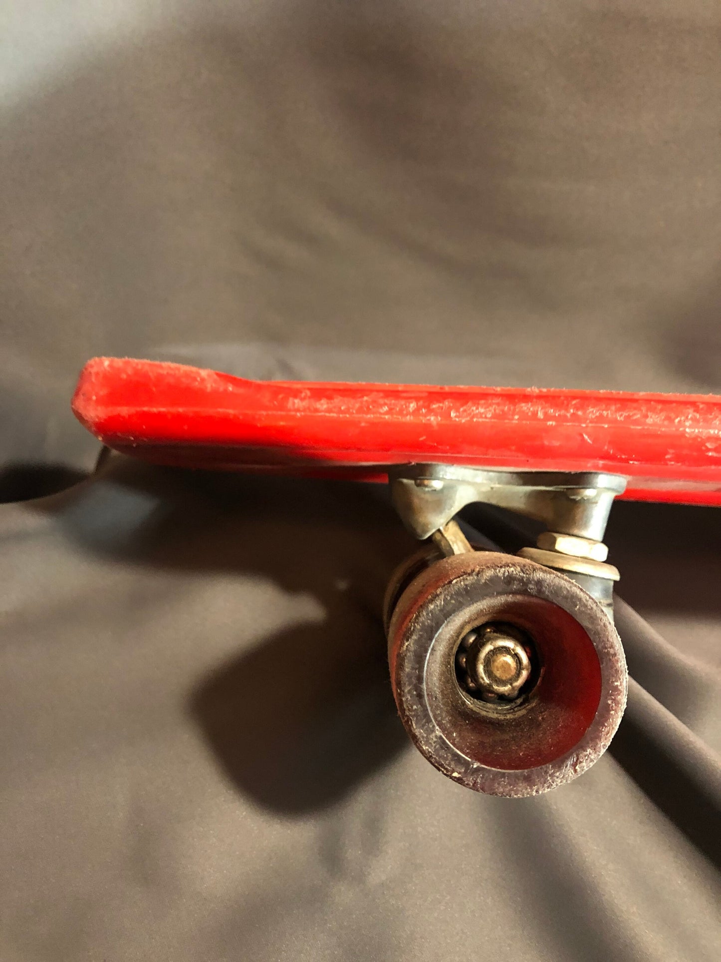 Vintage Sorco Plastics Red Skateboard Fullerton California 1 3/4" wheels 23" length USA