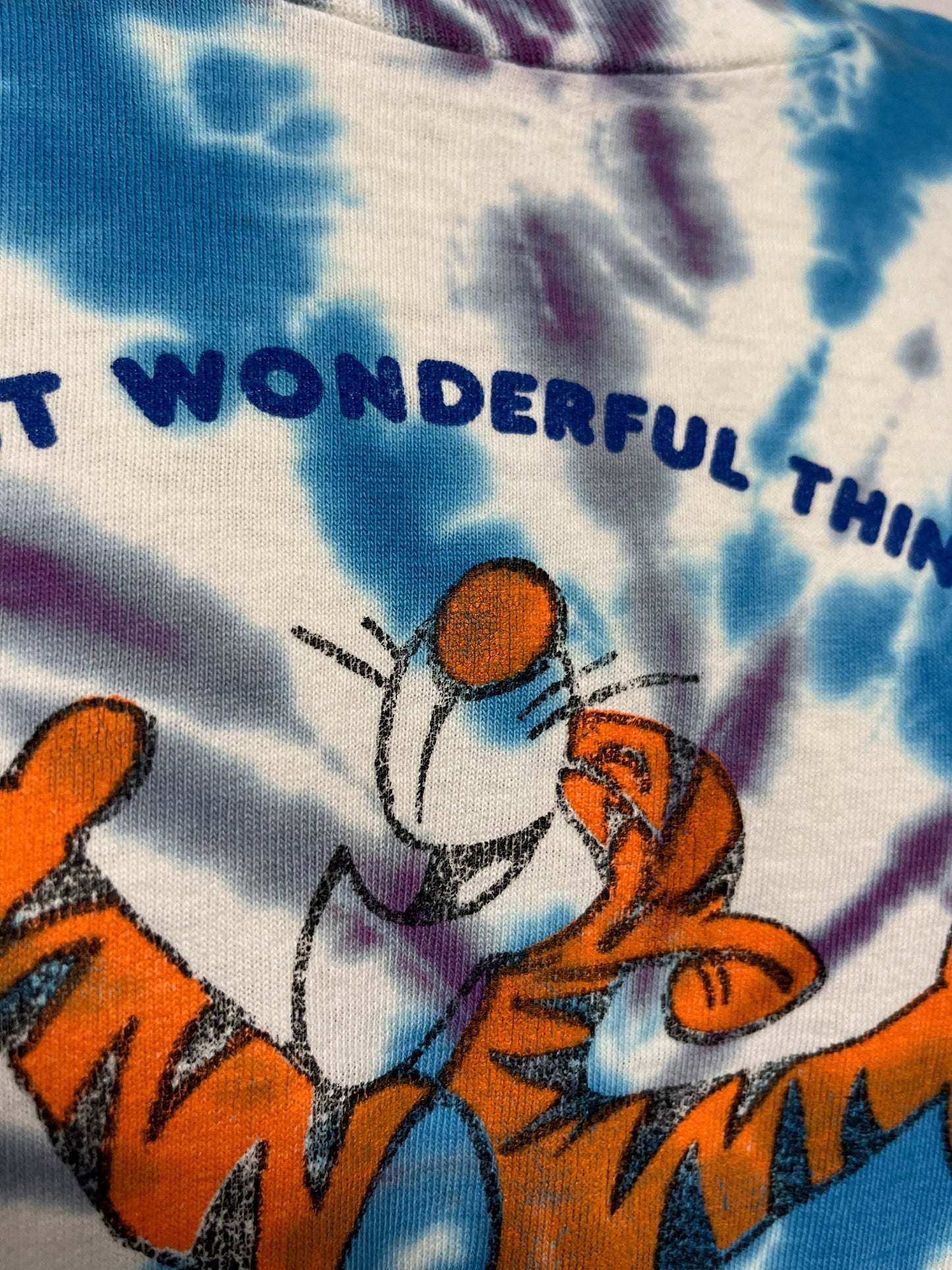Vintage 80s Tie-Dye XL Tigger Winnie the Pooh FOTL T-Shirt Single-Stitch USA