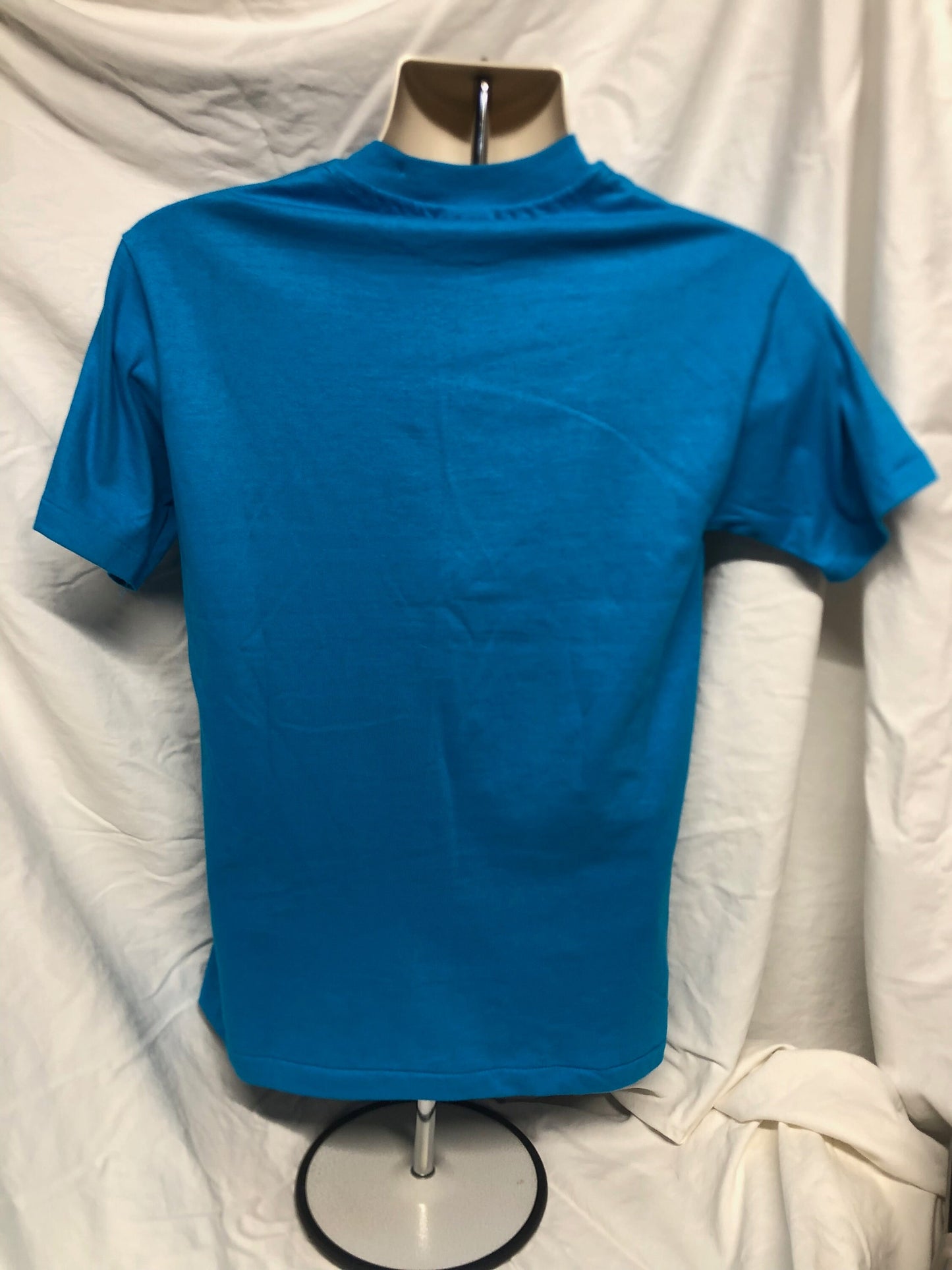 Vintage 90s SMALL Blank Blue Hanes Beefy-T Single-Stitch T-shirt USA Cotton