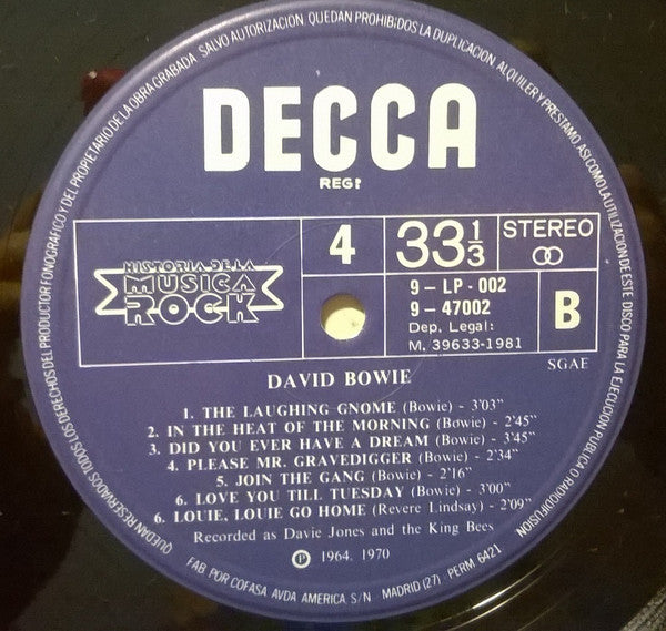 David Bowie : David Bowie (LP, Comp)