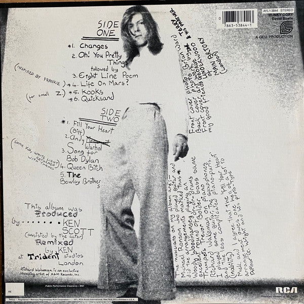 David Bowie : Hunky Dory (LP, Album, RE)