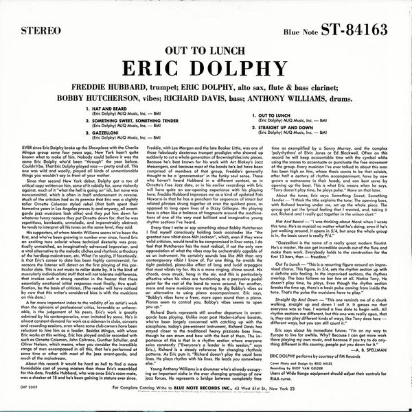 Eric Dolphy : Out To Lunch! (LP, Album, Ltd, RE)