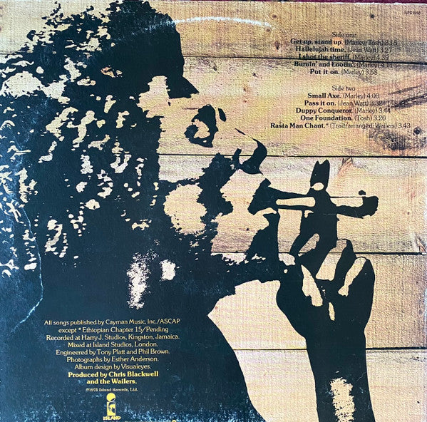 The Wailers : Burnin' (LP, Album, RE, RP, Jac)