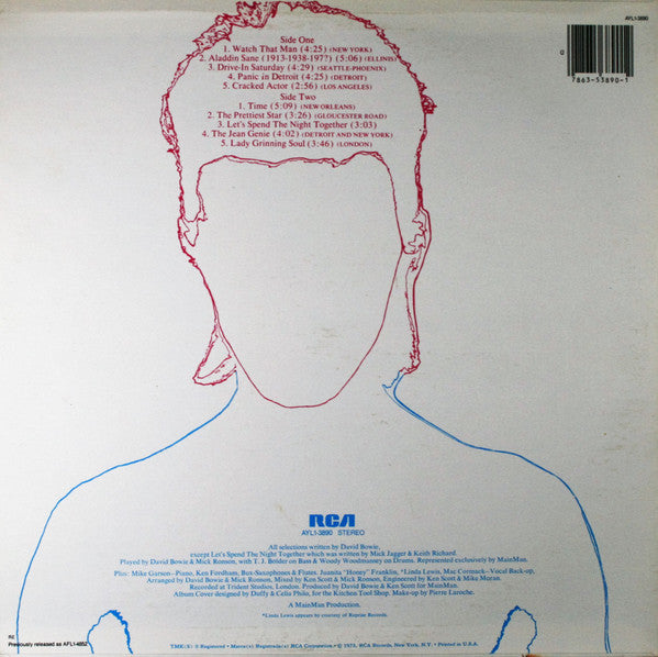 David Bowie : Aladdin Sane (LP, Album, RE, Ind)