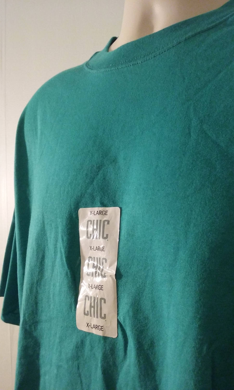 Vintage CHIC by Russell Blank XL Teal T-Shirt Made in USA 100 Cotton