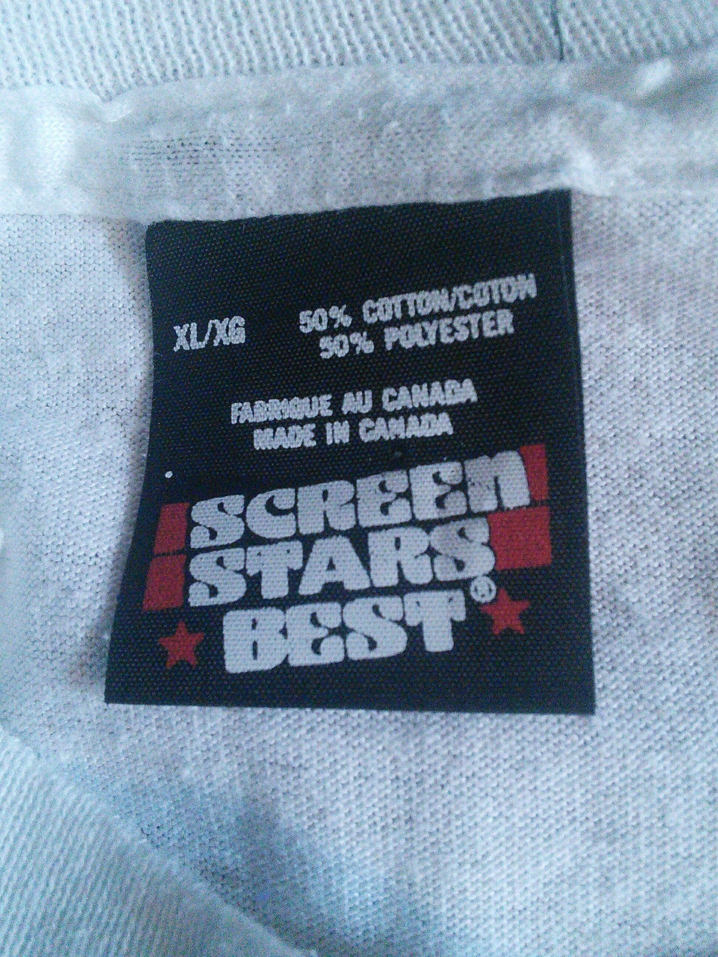 Vintage 90s XL Screen Stars Best T-Shirt // Grey Gables’ Dolphins // White 50/50 // Made in Canada