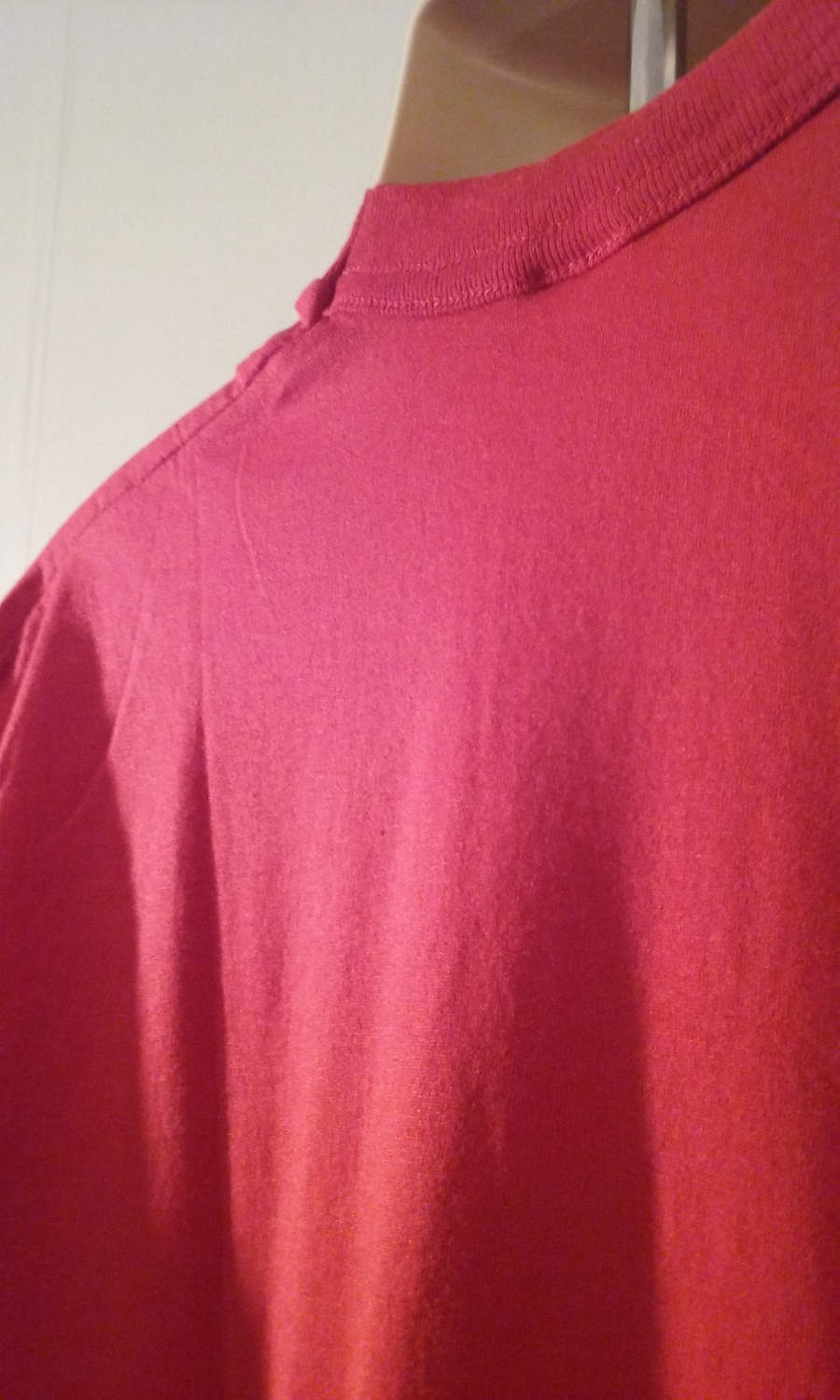 Vintage XXXL Fruit of the Loom Golden Blend Blank POCKET T-shirt Blank RED 50/50 Size 54-56