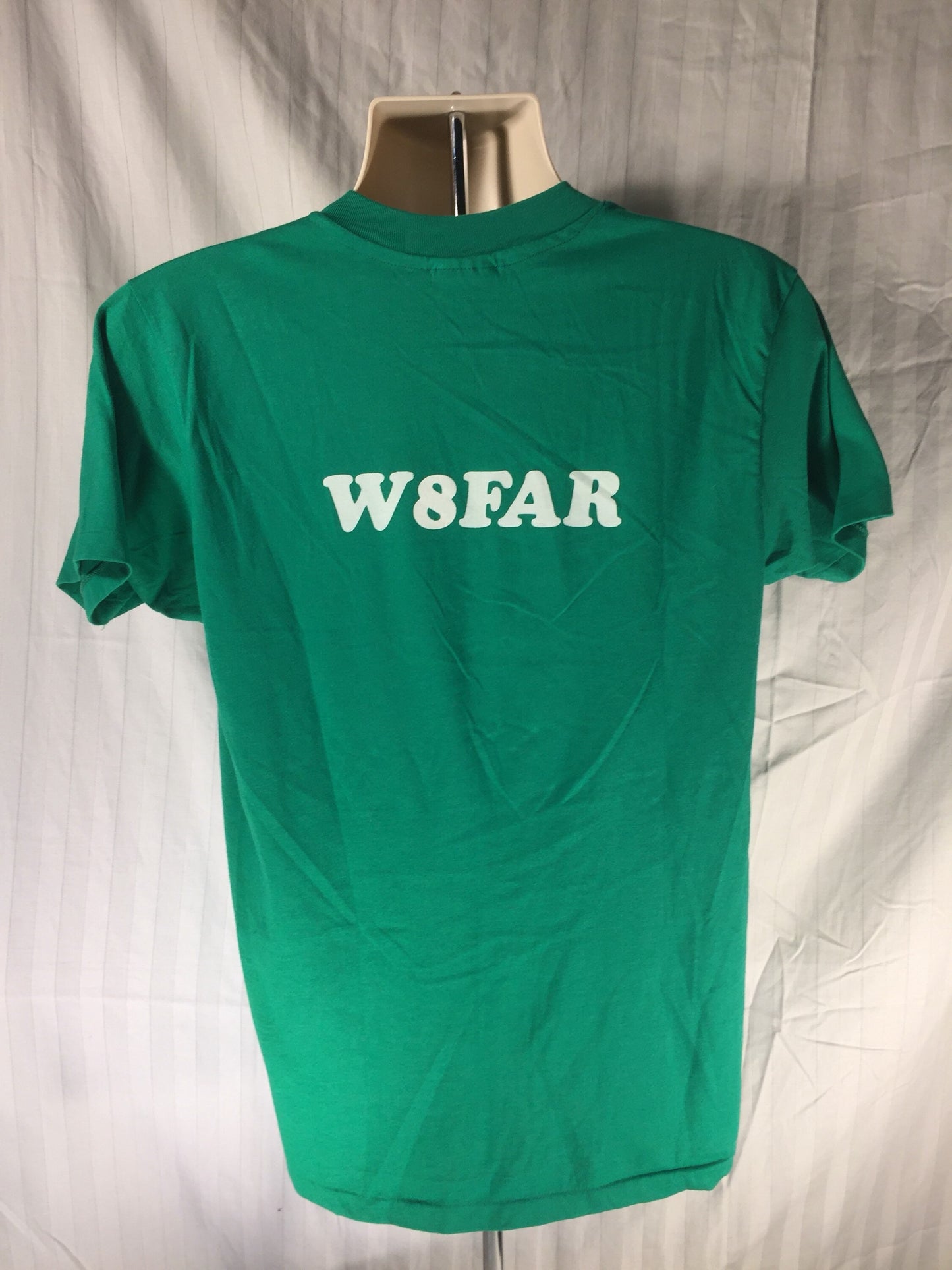 Vintage 80s // 1983 Large HANES 50/50 T-Shirt // ARA Field Day // Flock Lettering // Single Stitch // Green // USA