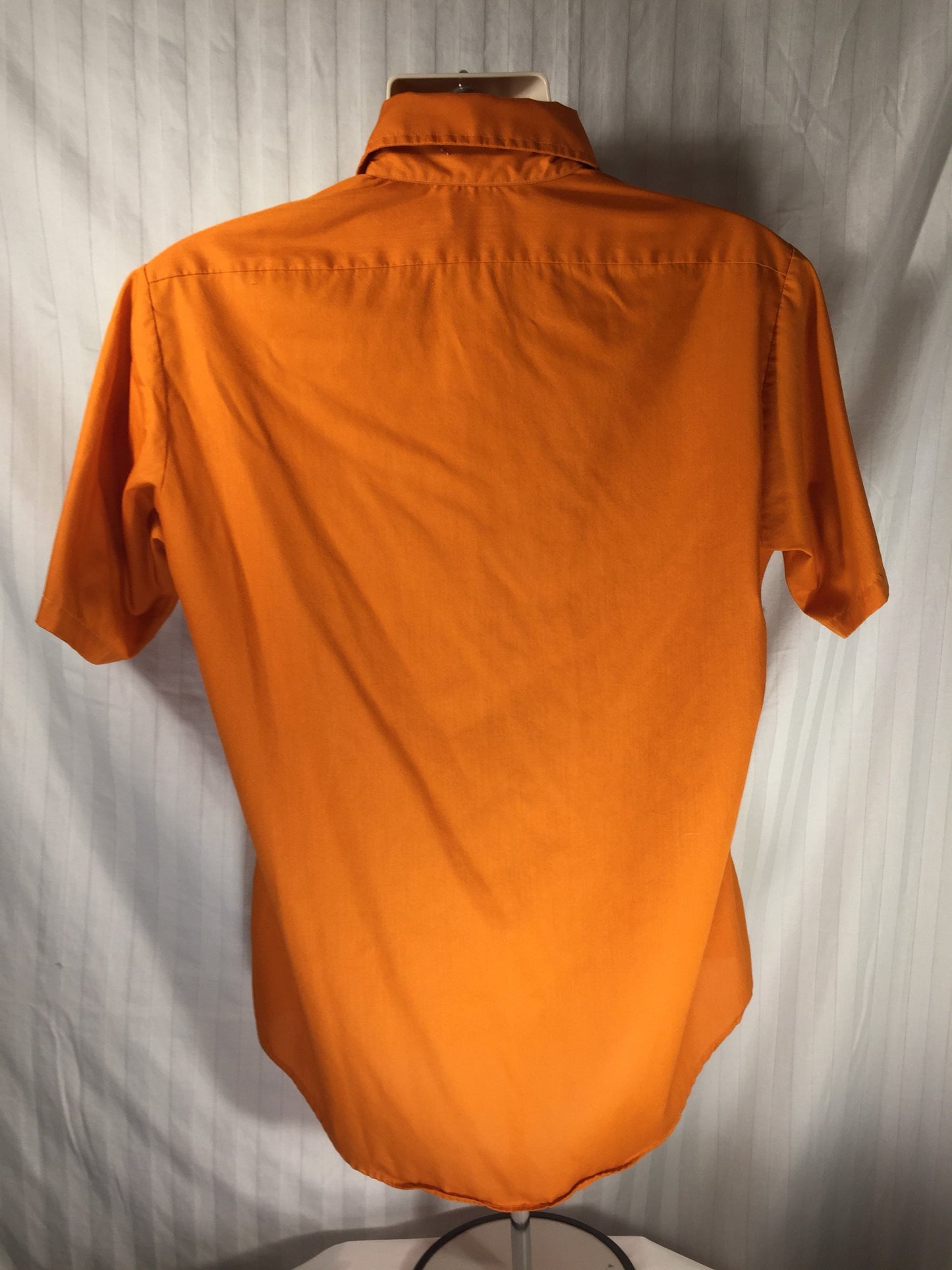 Vintage 60s Sharmont Perma-Press // 15/15.5 // Casual Orange Shirt // Made in USA // Rockabilly