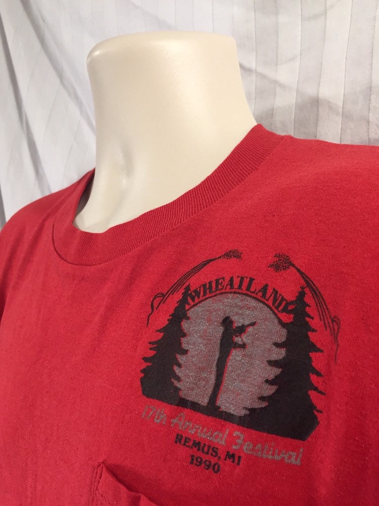 Vintage 90s // 17th Wheatland Music Festival //Fire Rescue // Michigan // Jerzees XL // 1990 //Red T-shirt