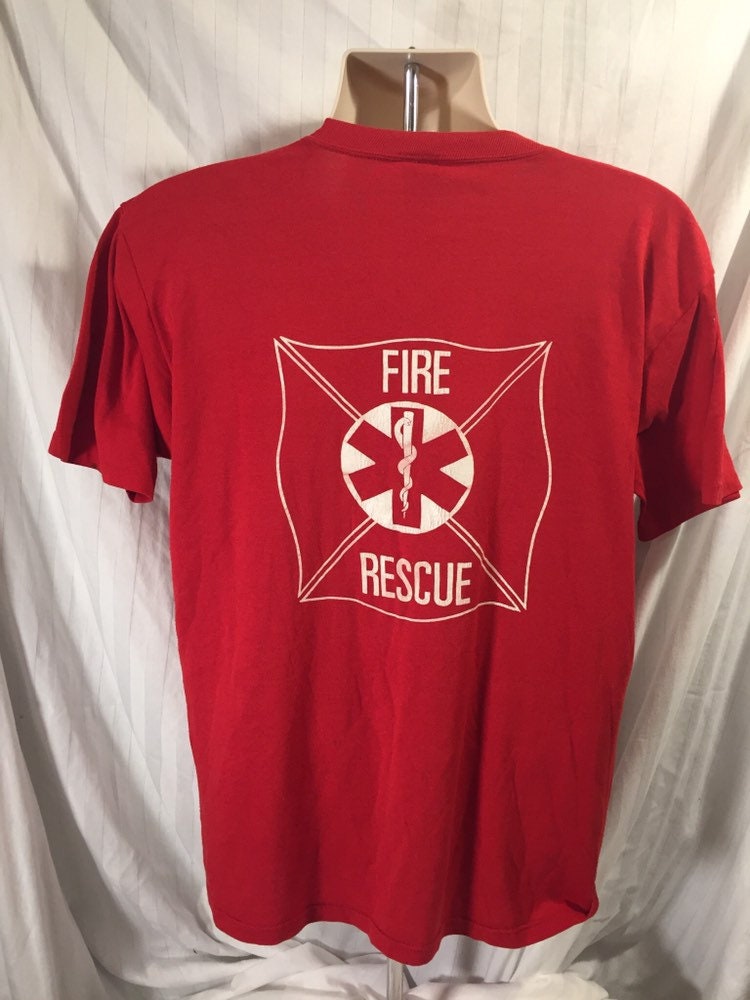 Vintage 90s // 17th Wheatland Music Festival //Fire Rescue // Michigan // Jerzees XL // 1990 //Red T-shirt