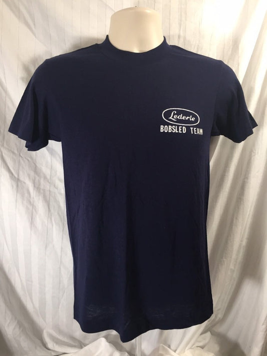 Vintage 80s // Lederle Bobsled // Medium Blue // Touch of Gold // 50-50 // USA // Single Stitch