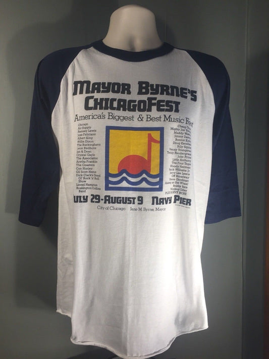 Vintage 70s ChicagoFest // The Knits // LARGE // Mint Condition // Raglan T-Shirt // Jane Byrne // USA