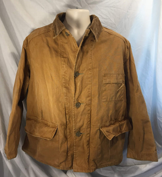 Vintage 40s // Duxbak Utica // Canvas Hunting Jacket // Barn Coat // Medium // Corduroy Collar