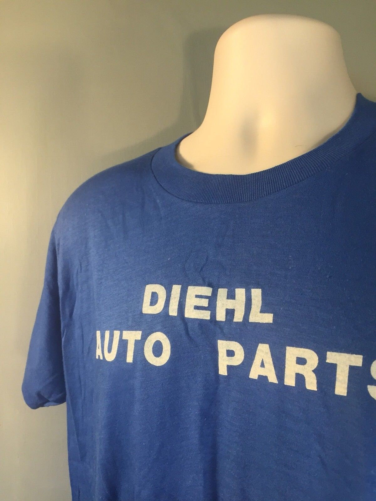 Vintage 80s Screen Stars Large T-shirt // Diehl Auto Parts // Single Stitch // 50/50 // Made in USA // Blue // 33 // Pike