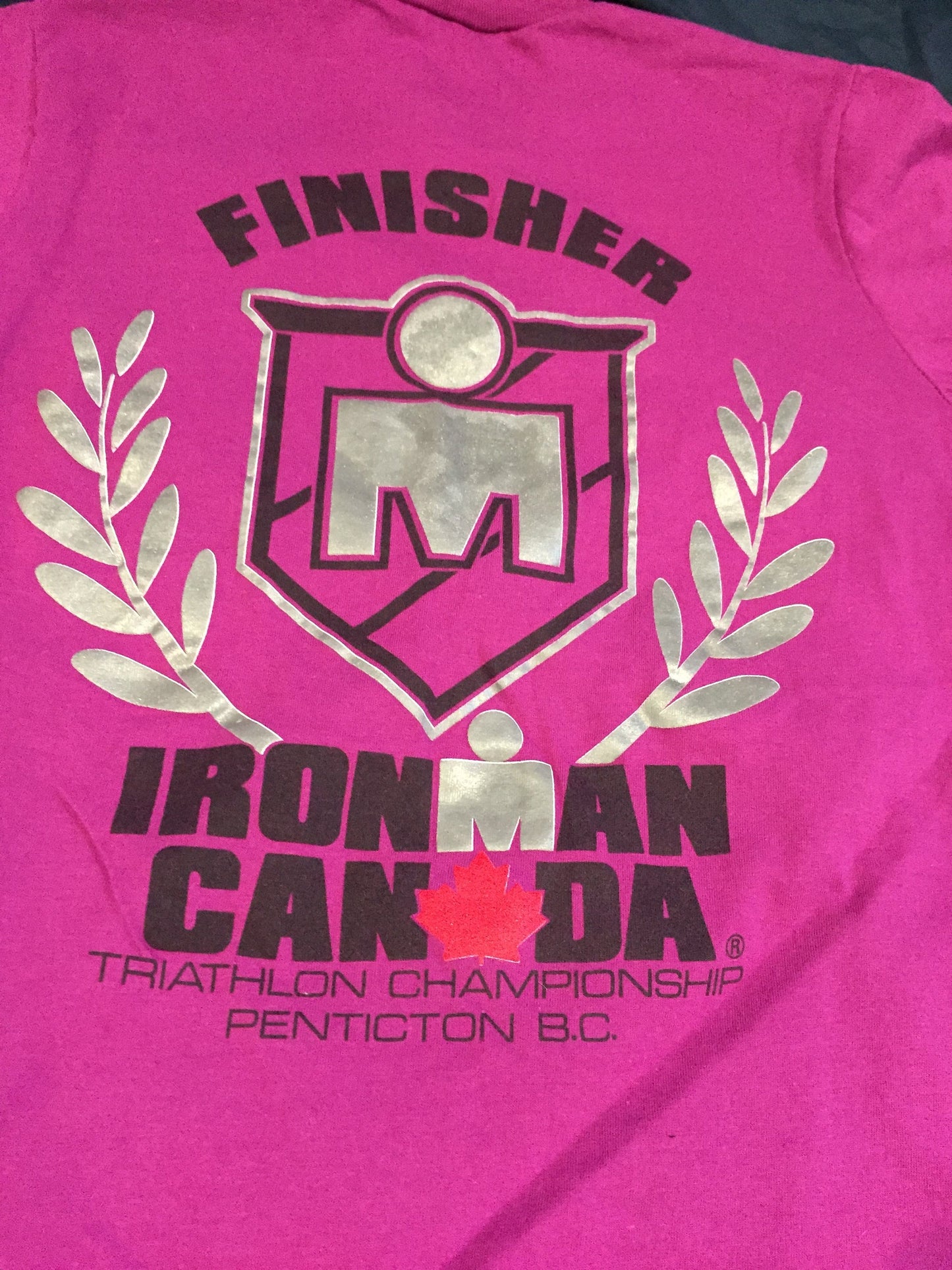 Vintage 80s Ironman Triathlon Canada Finisher Medium T-shirt // Island Surf // Single Stitch // 100 Cotton // Made in Canada // Purple
