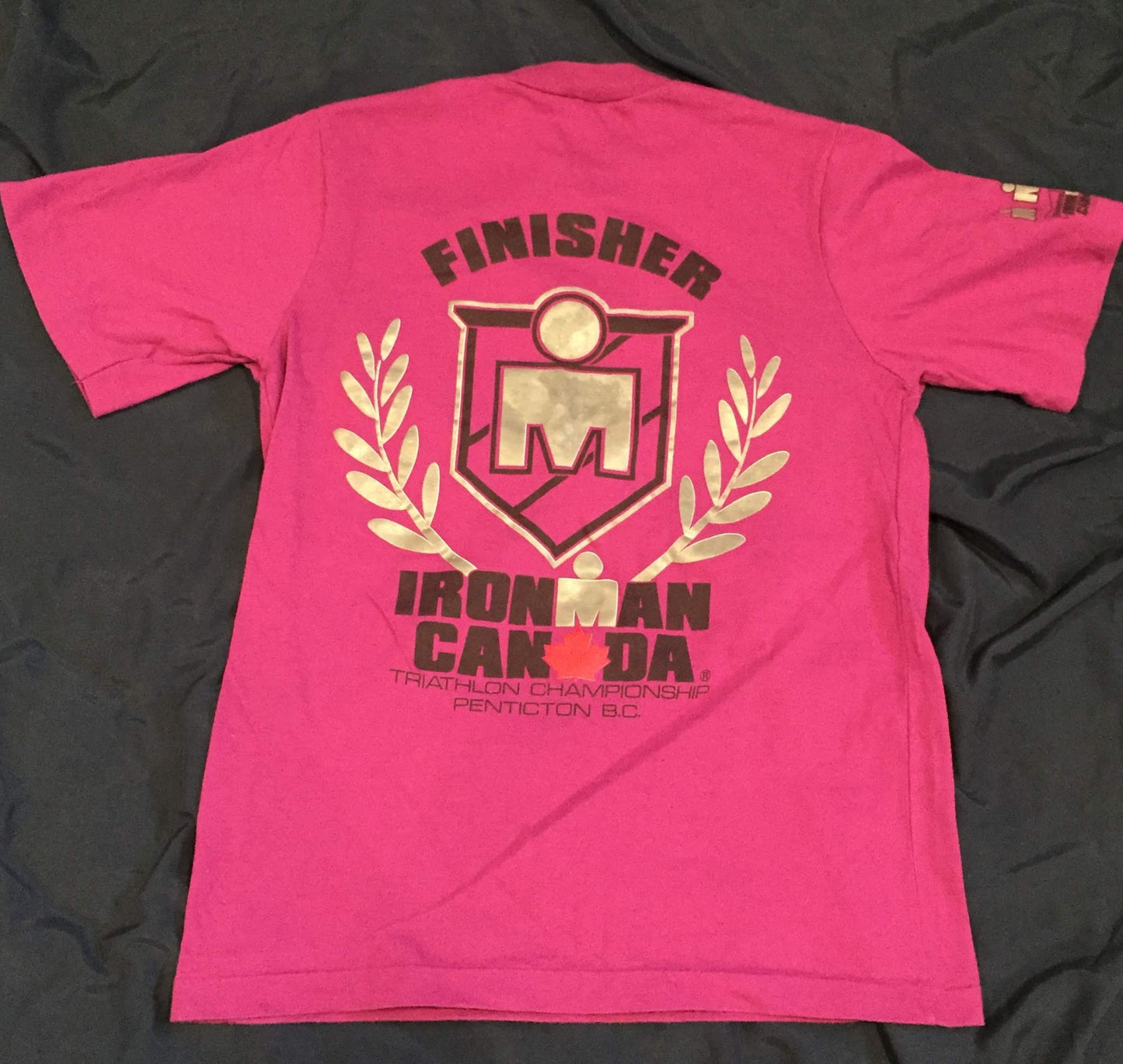 Vintage 80s Ironman Triathlon Canada Finisher Medium T-shirt // Island Surf // Single Stitch // 100 Cotton // Made in Canada // Purple