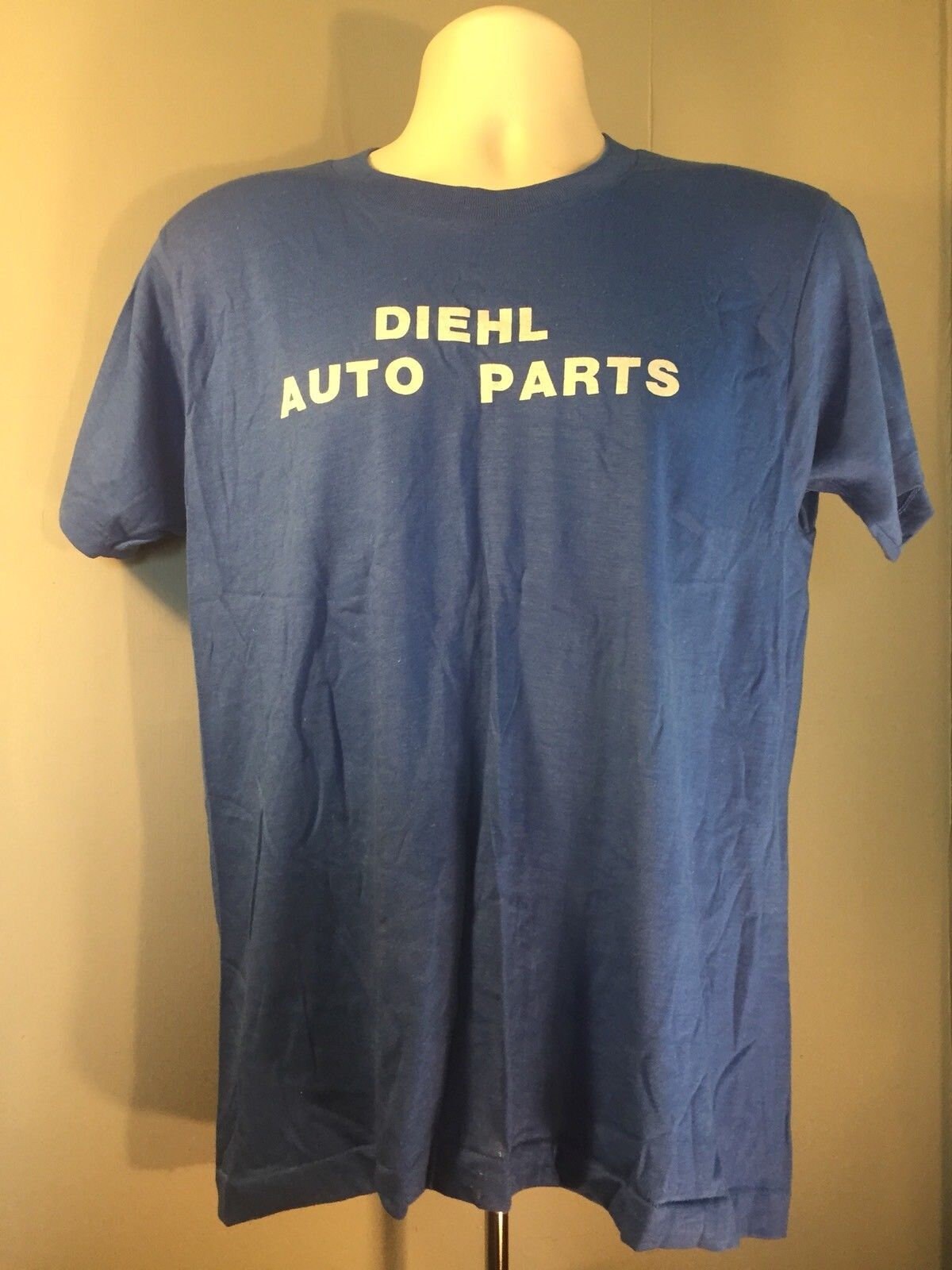 Vintage 80s Screen Stars Large T-shirt // Diehl Auto Parts // Single Stitch // 50/50 // Made in USA // Blue // 33 // Pike