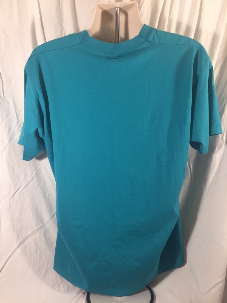Vintage 80s Dolphin T-Shirt // FOTL Best // 50/50 // Large // USA // Single Stitch // Teal Green // Kepner