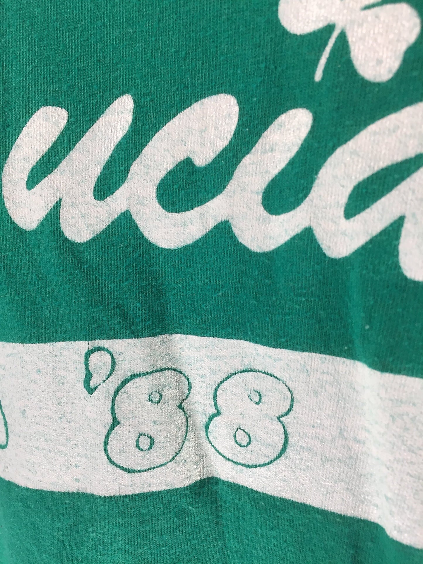 Vintage 80s Hanes Fifty-Fifty Large Green St. Patrick's Day T-shirt // Single Stitch // 50/50 // Made in USA // 1988 // Lucido's