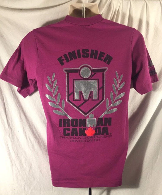 Vintage 80s Ironman Triathlon Canada Finisher Medium T-shirt // Island Surf // Single Stitch // 100 Cotton // Made in Canada // Purple