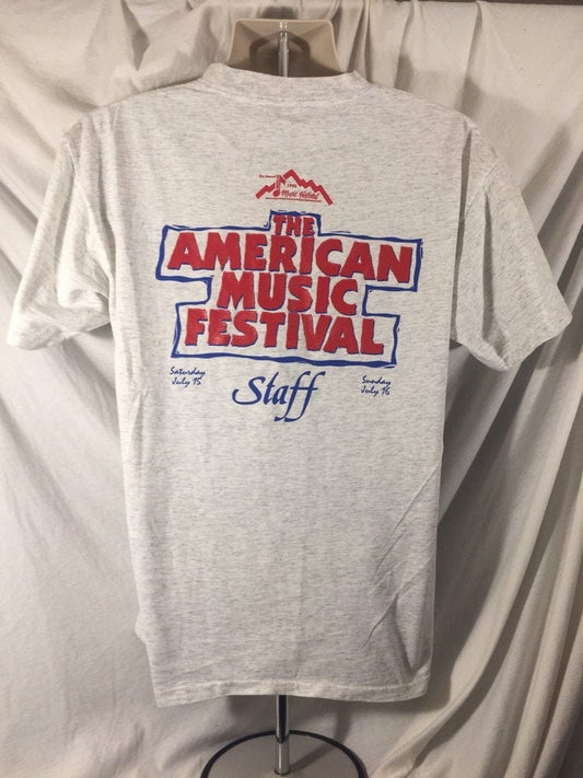 Vintage 90s Oneita Large T-shirt // 8th American Music Festival // Winter Park Colorado // Made in USA // Gray Heather