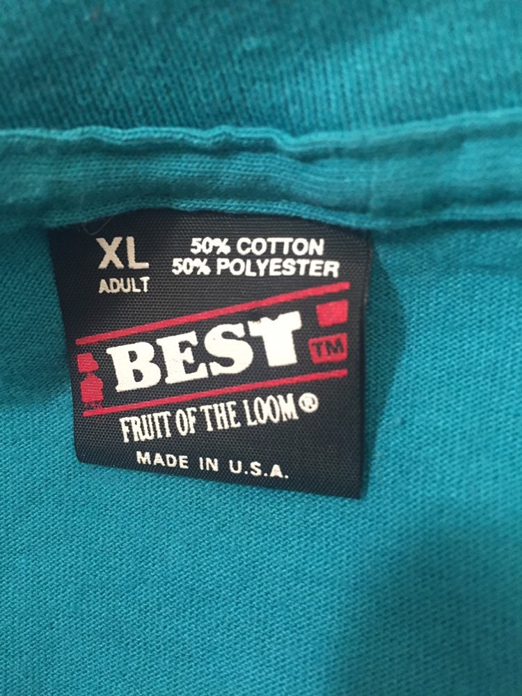 Vintage 80s Dolphin T-Shirt // FOTL Best // 50/50 // Large // USA // Single Stitch // Teal Green // Kepner