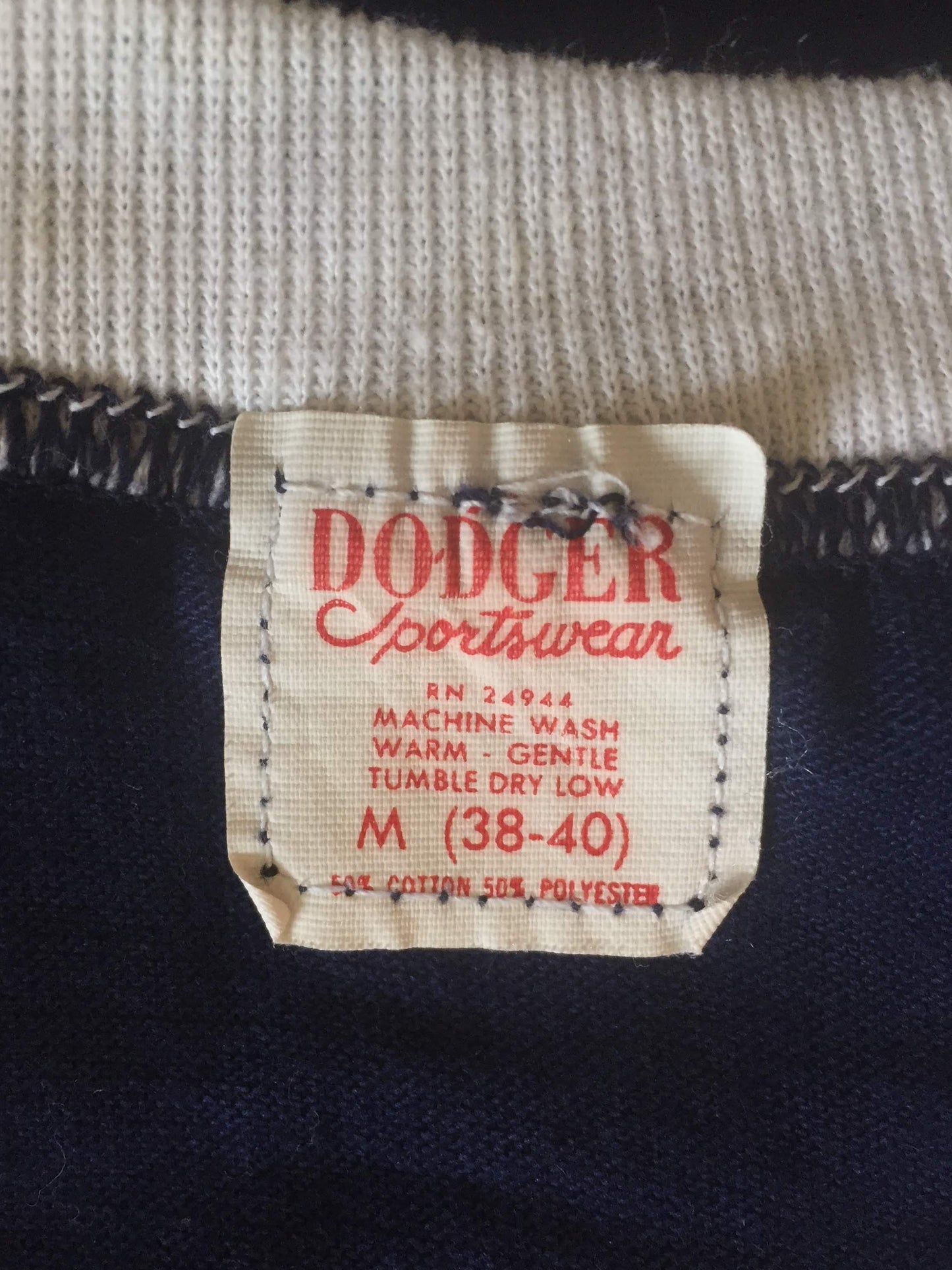 Vintage 70s // Medium // Dodger Sportswear // 50/50 // Lea's Karen // Softball Baseball // Blue // Karen