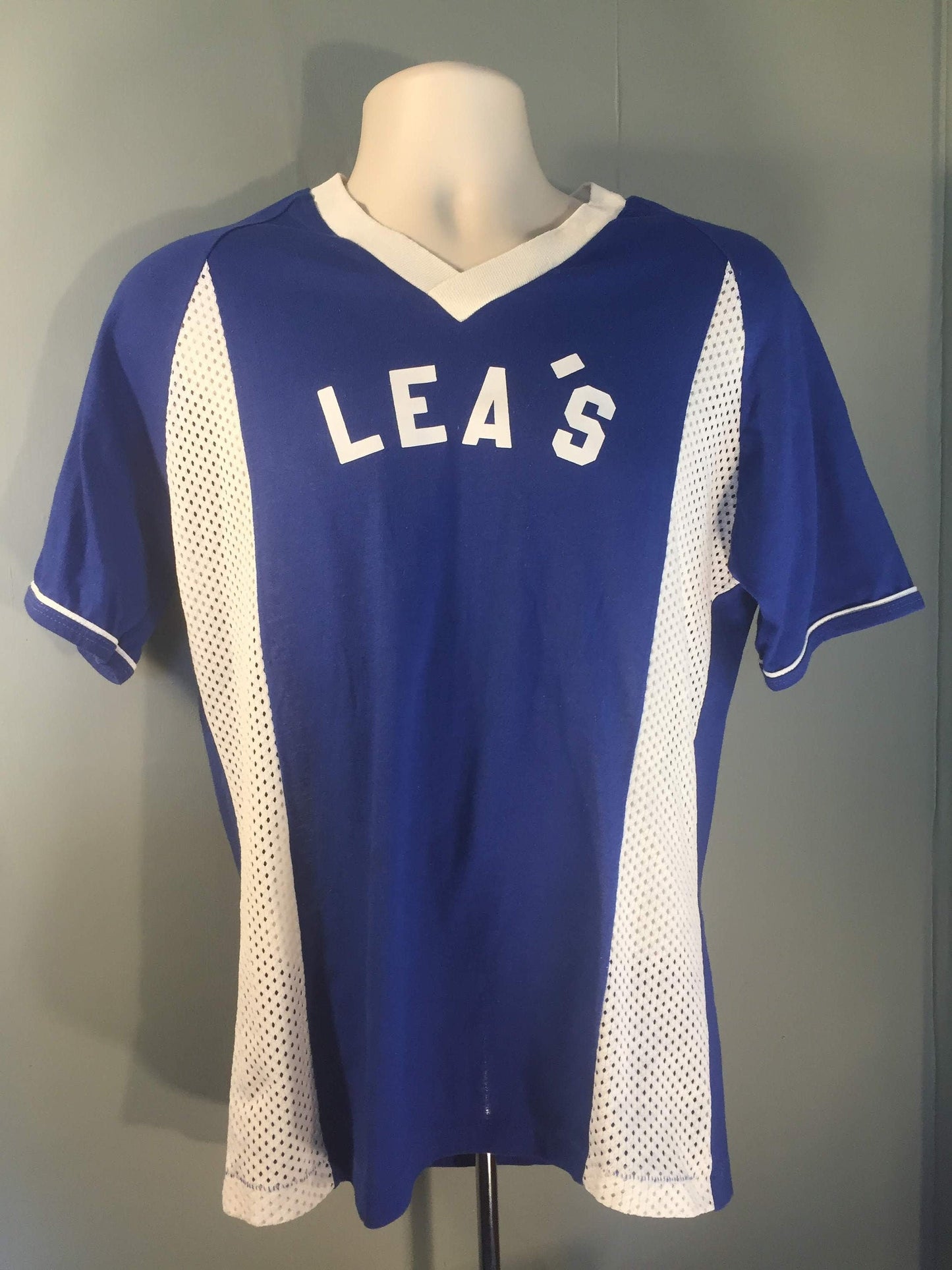 Vintage 70s // Lea's Don 00 Softball Jersey // Baseball // Dodger Sportswear // Large // Blue // 50/50