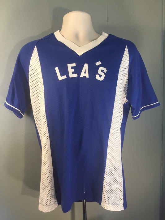 Vintage 70s // Lea's Don 00 Softball Jersey // Baseball // Dodger Sportswear // Large // Blue // 50/50