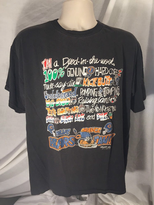 Vintage 80s Chicago Bears Cartoon // Large 100 Cotton // T-USA RN 76349 // NFL Football