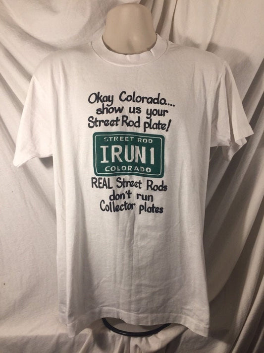 Vintage 90s XL Screen Stars Best T-shirt // Colorado Street Rod // Single Stitch // 50/50 // Made in USA