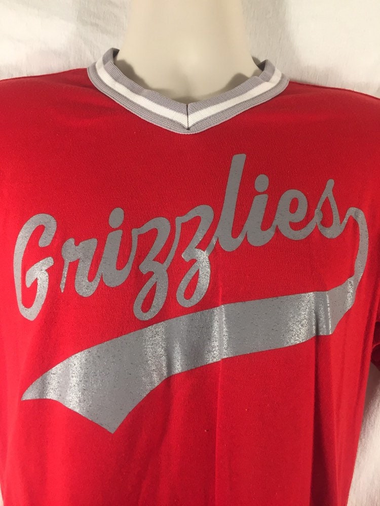 Vintage 80s Grizzlies Medium Softball Baseball T-shirt Jersey // 50/50 // USA // #28