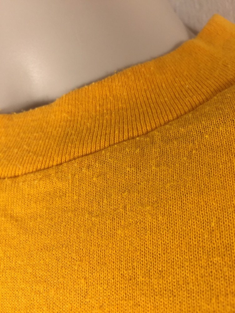 Vintage 80s Sportwear Yellow "Cub Club"  Single Stitch T-shirt // 50/50 // USA