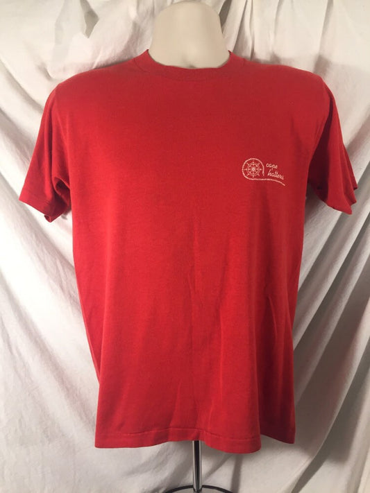 Vintage 80s Signal Cape Hatteras 50/50 T-Shirt // Red // Large // North Carolina // Single Stitch