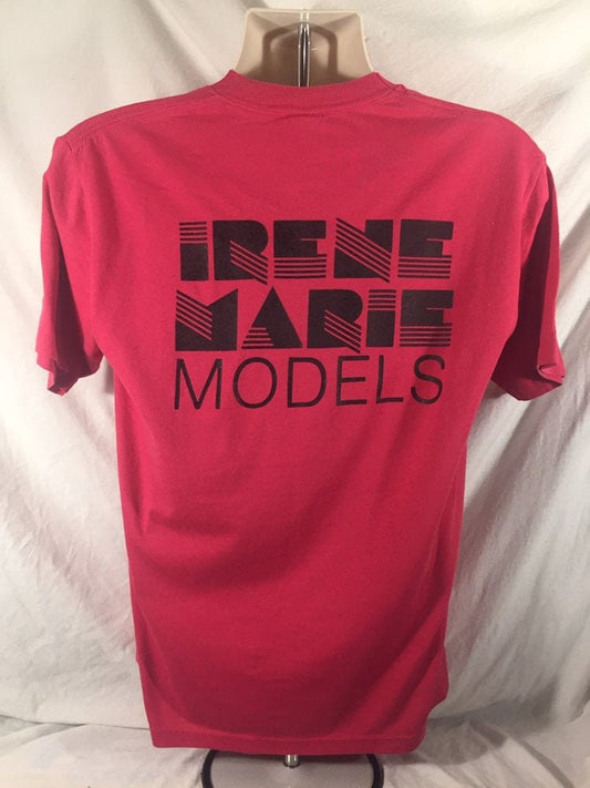 Vintage 80s Irene Marie Models Large Pink T-shirt // Single Stitch // Made in USA // Sunbelt Sportswear