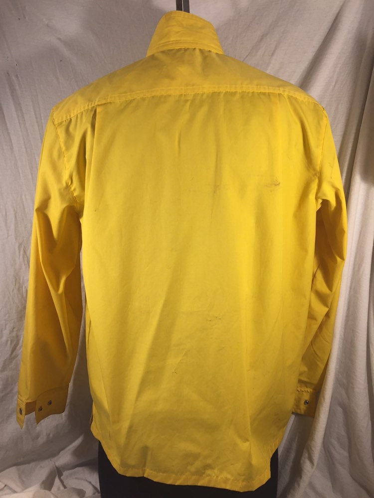 Vintage 70s Obermeyer Yellow Windbreaker Large Ski Jacket Made in Japan Snap Button