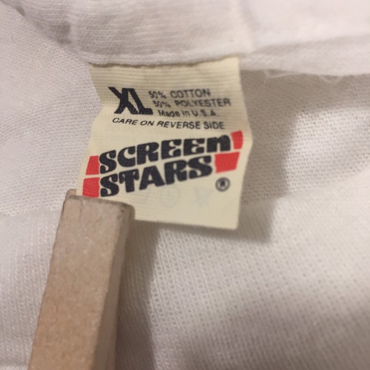 Vintage 80s Crispus Attucks High School // Screen Stars XL White Single Stitch T-shirt // 50/50 // USA // Indianapolis  Indiana // 1987