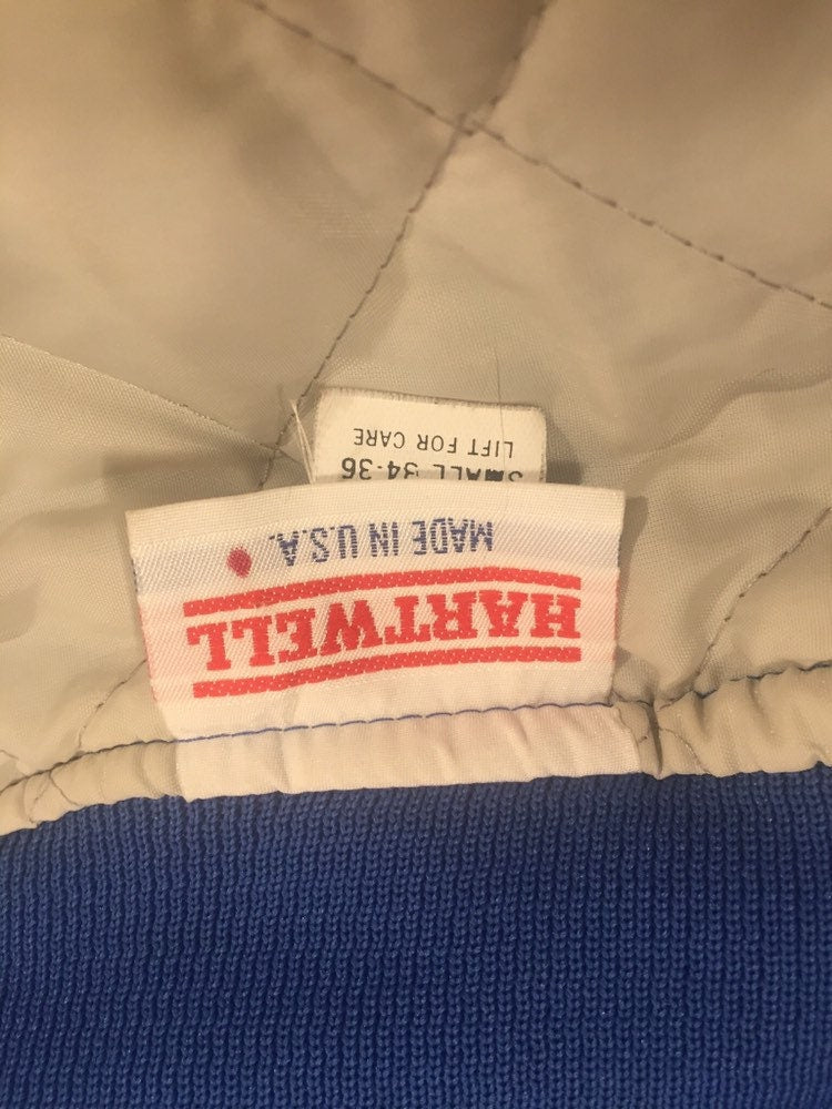Vintage 80s Hartwell Athletic Team Small 34-36 Jacket Dixon Illinois Catholic Blue Windbreaker Coat