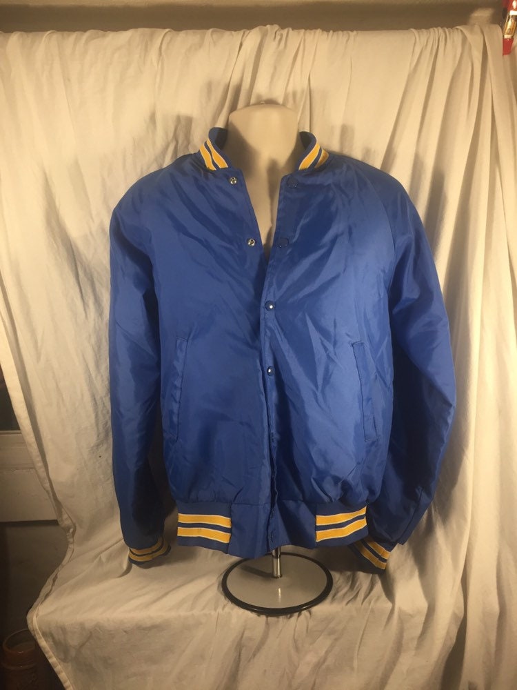 Vintage 80s Hartwell Athletic Team Small 34-36 Jacket Dixon Illinois Catholic Blue Windbreaker Coat