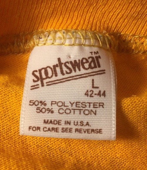 Vintage 80s Sportwear Yellow "Cub Club"  Single Stitch T-shirt // 50/50 // USA