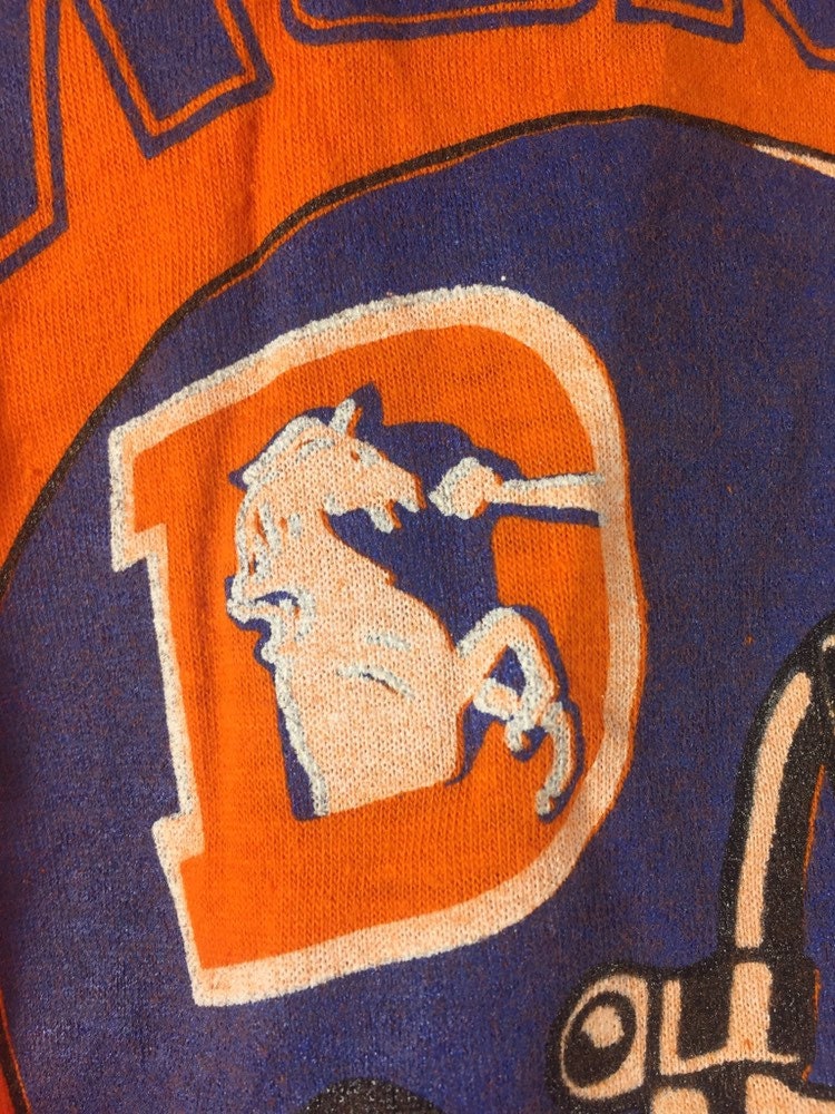 Vintage 80s Denver Broncos AFC Champs Medium Elway Orange Single Stitch T-shirt // 50/50 // USA // NFL