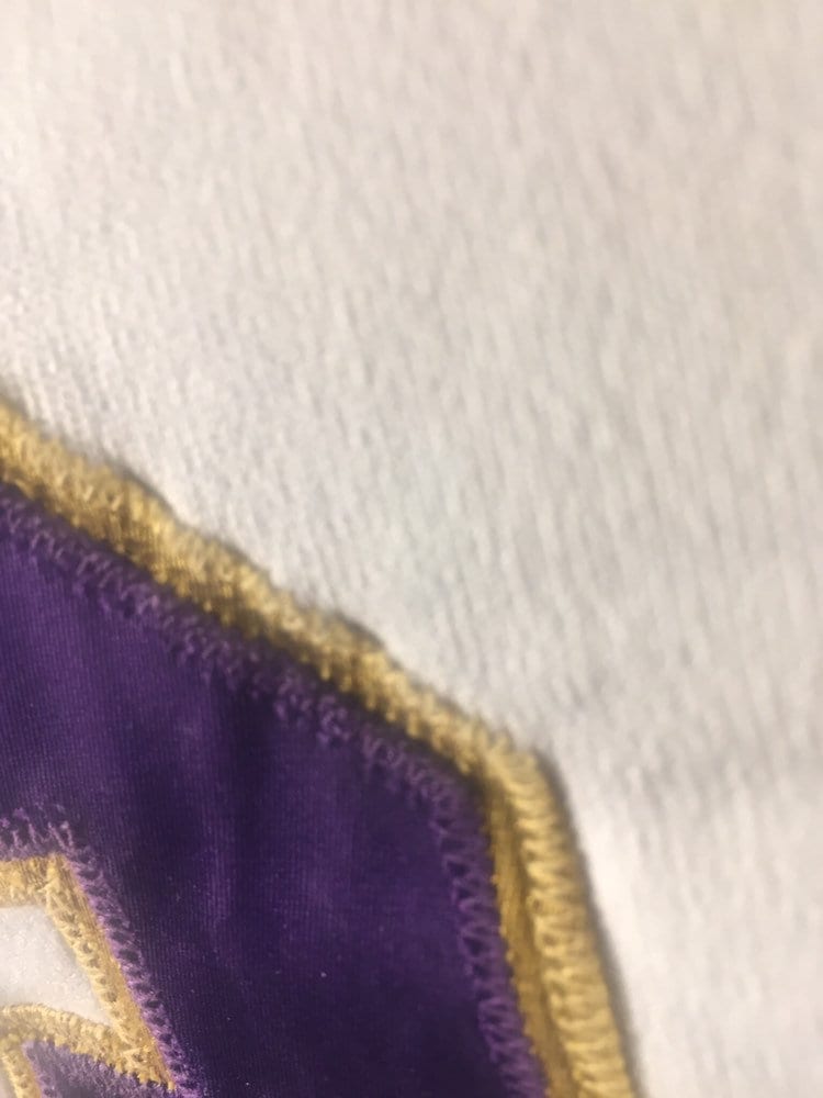 Vintage 60s RAWLINGS Basketball Jersey Medium Durene Nylon #34 American Collegiate High School 1960s White Purple Gold