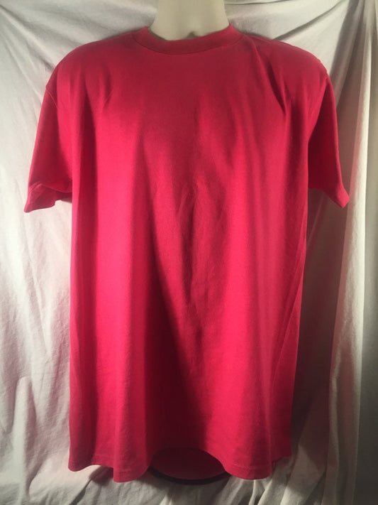 Vintage 90s // Jerzees 50/50 Heavyweight // Large Pink T-shirt // USA // Single Stitch // Blank