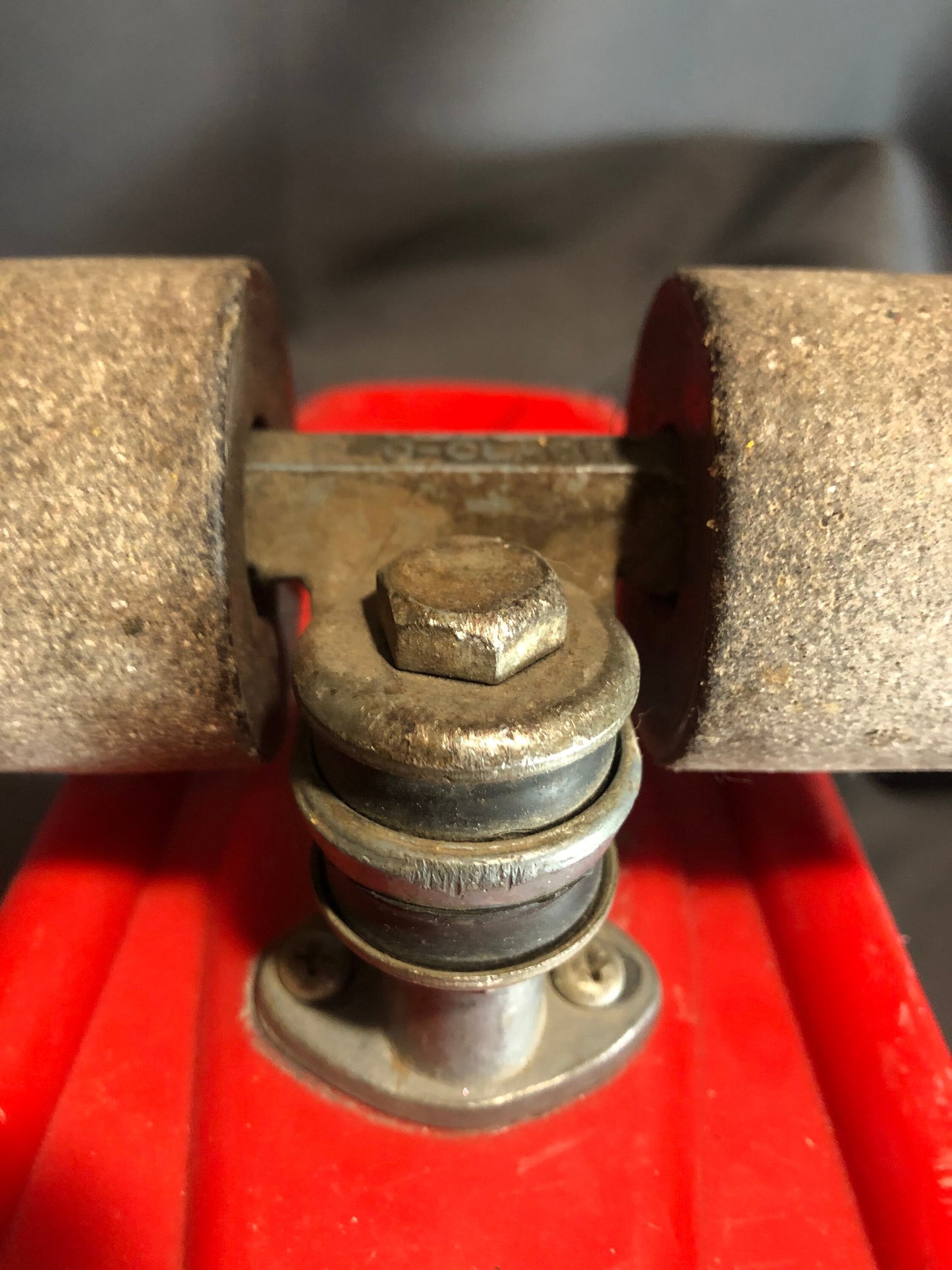 Vintage Sorco Plastics Red Skateboard Fullerton California 1 3/4" wheels 23" length USA